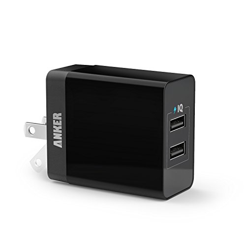 Anker® 20W 2-Port USB Wall Charger with Foldable Plug and PowerIQ Technology for iPhone, iPad, Samsung Galaxy, Nexus, HTC, Motorola, LG and More (Black)