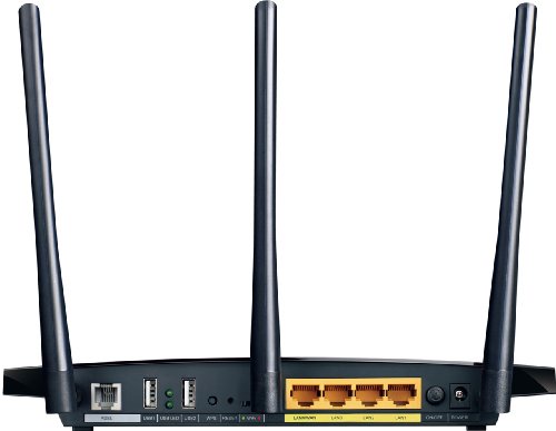 TP-LINK TD-W8980 N600 Wireless Dual Band Gigabit ADSL2+ Modem Router, 2.4GHz 300Mbps+5Ghz 300Mbps, 2 USB Ports for File Sharing, IPv6 Compatible