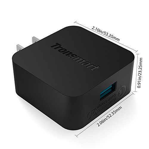 [Qualcomm Certified] Tronsmart® Quick Charge 2.0 18W AC Home Wall Travel USB Charger for Galaxy S6/S6 Edge,Note 4/Edge,Nexus 6,HTC M9/M8,Xperia Z4,Z3/Z3 Compact,Xiaomi Mi4,Motorola Droid Turbo,Zenfone 2 (Included an 6ft 20AWG Micro USB Cable)