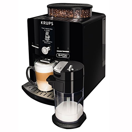 Krups EA82F8 Kaffeevollautomat Latt'Espress Quattro Force, One-Touch Funktion, Milchbehälter, 1,7 L, 15 bar, schwarz / edelstahl