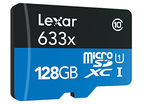 Lexar High-Performance MicroSDXC 633x 128GB UHS-I/U3 (Up to 95MB/s Read) w/USB 3.0 Reader Flash Memory Card LSDMI128BBNL633R
