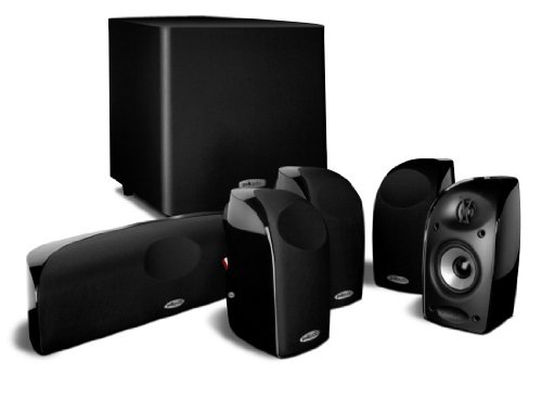 Polk Audio TL1600 Blackstone 5.1 Satelliten Surround Lautsprecher Set mit Subbass Schwarz (6-tlg)