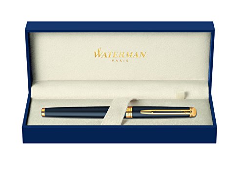 Waterman Hemisphere Gold Trim Fountain Pen - Medium Nib, Matte Black