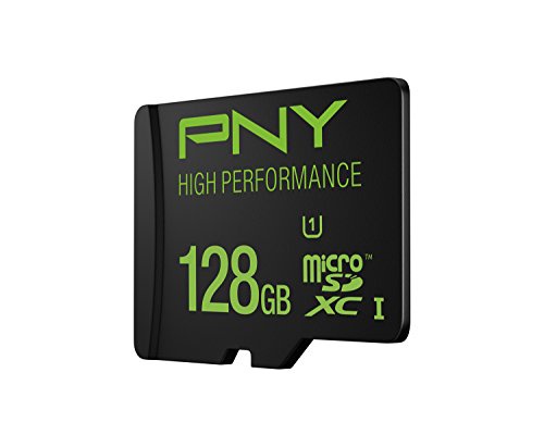 PNY High Performance 128GB High Speed MicroSDXC Class 10 UHS-I, U1 up to 60MB/sec Flash Memory Card (P-SDUX128U160G-GE)