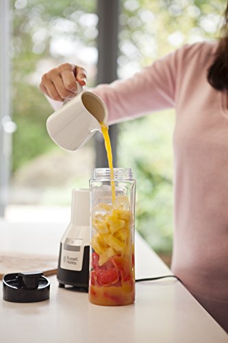 Russell Hobbs 22340-56 Aura Mix & Go Pro Mix / Smoothie Maker (300 Watt), inklusive 2 Trinkflaschen und Gewürzmühle, schwarz-weiß