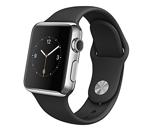 Apple Watch 38mm Stainless Steel Case w/ Black Sport Band