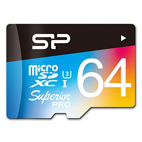 Silicon Power 64GB MicroSDXC UHS-1(U3) 90/80 MB/s, Superior Pro Memory Card with Adaptor (SP064GBSTXDU3V20SP)