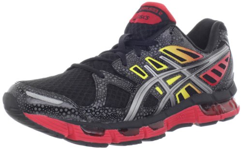 ASICS Men's GEL-Cirrus33 2 Running Shoe,Black/Lightning/Fire,10.5 M US