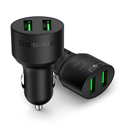 USB Car Charger,Tronsmart 4.8A 2-Port Rapid Car Charger with Quick Charge 2.0 Technology.Total 36W Output for Apple and Android Devices(Includes two 3.3ft 20awg USB Cables)
