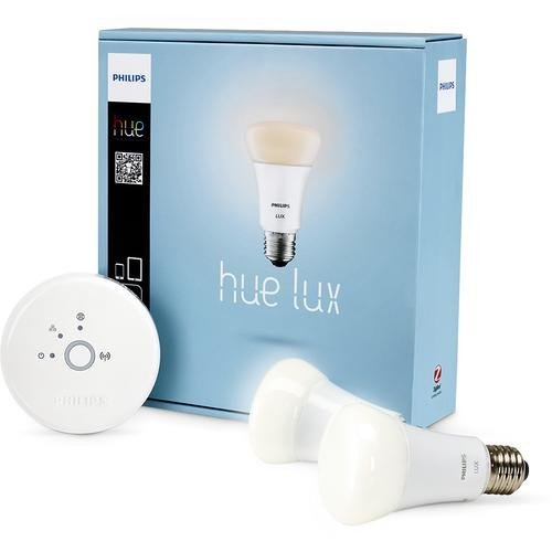 Philips 453761 Hue Lux 60W Equivalent A19 LED Personal Wireless Lighting Starter Kit, 1st Generation, Works with Alexa
