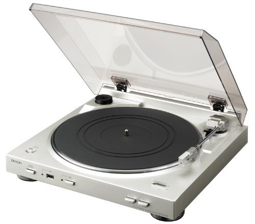 Denon DP 200 USB Vollautomatischer Plattenspieler (MM-System, Phono-Equalizer, PC-Software, USB-Anschluss) premium silber