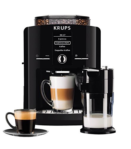 KRUPS EA8298 Kaffeevollautomat Latt'Espress One-Touch-Funktion (1,7 l, 15 bar, LC Display, Cappuccinatore) schwarz