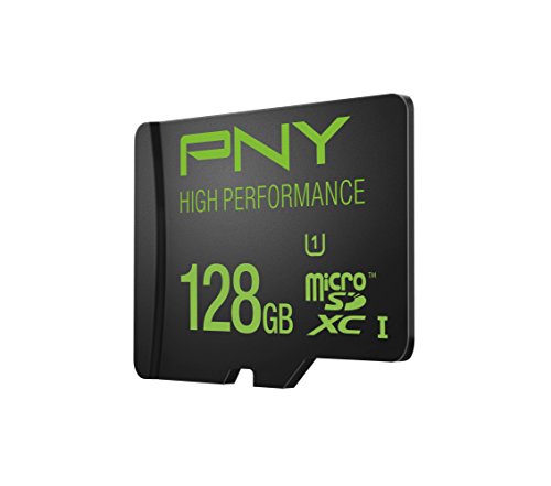 PNY High Performance 128GB High Speed MicroSDXC Class 10 UHS-I, U1 up to 60MB/sec Flash Memory Card (P-SDUX128U160G-GE)