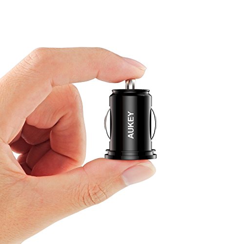 Car Charger, Aukey 4.8A Dual USB car charger for iPhone 6S, 6, 6 Plus, Samsung Galaxy,Google Nexus,LG,HTC,Motorola and more (The Smallest but Most Powerful Car Charger in the World) - Black