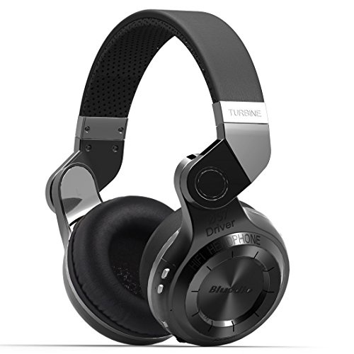 Bluedio T2 Bluetooth Wireless Stereo Headphones with Microphone, 57mm Drivers, 195° Rotary Folding , Hurricane Series, Black
