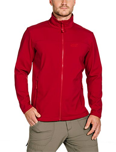 Jack Wolfskin Men's Element Soft Shell Jacket, Indian Red, Large