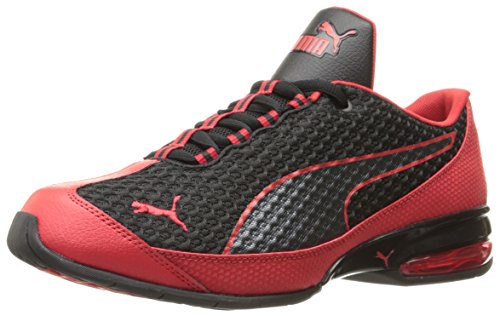 PUMA Men's Reverb Mesh Running Shoe, Black/High Risk Red, 11 M US