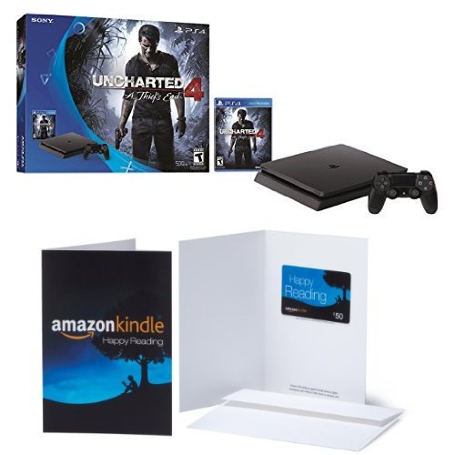 PlayStation 4 Slim 500GB Console - Uncharted 4 Bundle + $50 Amazon Gift Card