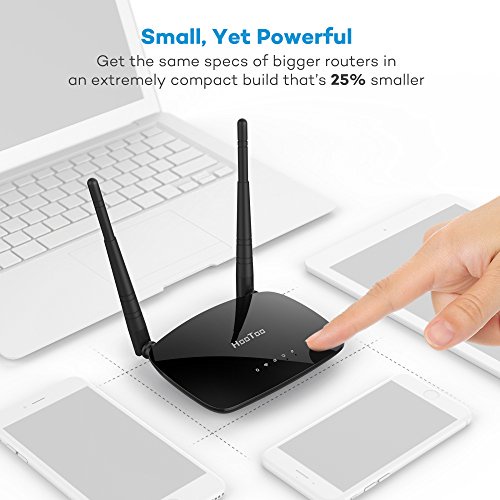 Wireless Router, HooToo N300 WiFi Router 2.4GHz, IP QoS, WPS Button, MAC Address & Client Filtering, Parental Control, Bandwidth Control, Compact Profile