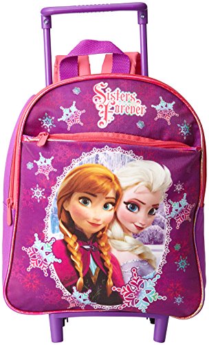 Disney Little Girls'  Frozen Anna Elsa Stars Rolling Backpack, Multi, One Size