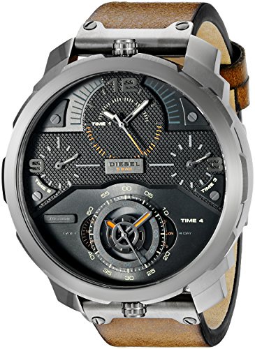 Diesel Men's DZ7359 Machinus Analog Display Quartz Stainless Steel Watch with Brown Leather Band