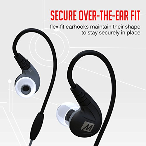 MEE audio M7P Secure-Fit Sports In-Ear Headphones with Mic, Remote, and Universal Volume Control (Black)