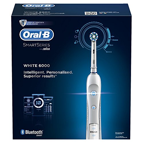 Oral-B Pro 6000 CrossAction Electric Rechargeable Toothbrush with Bluetooth Connectivity and Smart Series Powered by Braun (Packaging May Vary)