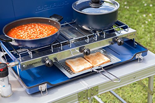 Campingaz Chef Folding Double Burner Stove and Grill - Blue