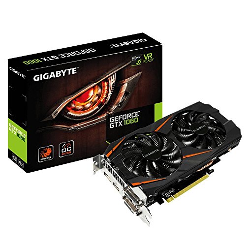 Gigabyte GV-N1060WF2OC-6GD GeForce GTX 1060 Windforce OC 6G NVIDIA 6 GB Graphics Cards - Black (Active, ATX, GeForce GTX 1060, GDDR5, PCI Express x16 3.0)