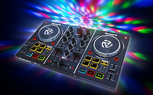 Numark Party Mix | Starter DJ Controller with Built-In Sound Card, Light Show and Virtual DJ LE Software Download