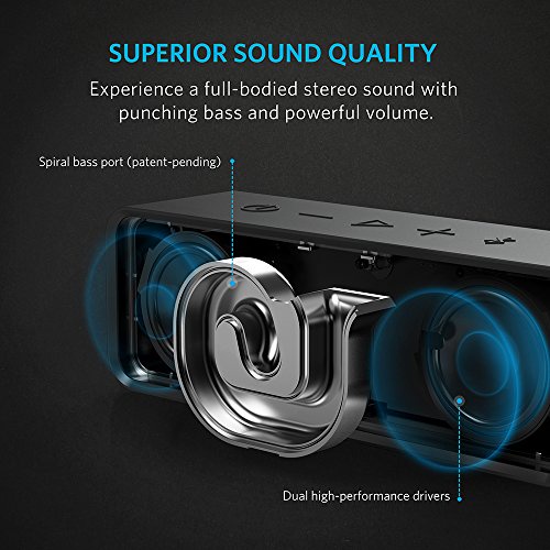 [New Release] Anker SoundCore (Dual-Driver Portable Bluetooth Speakers with Superior Stereo Sound and Incredible 24-Hour Playtime) Wireless Speaker with Enhanced Bass and Built-in Microphone