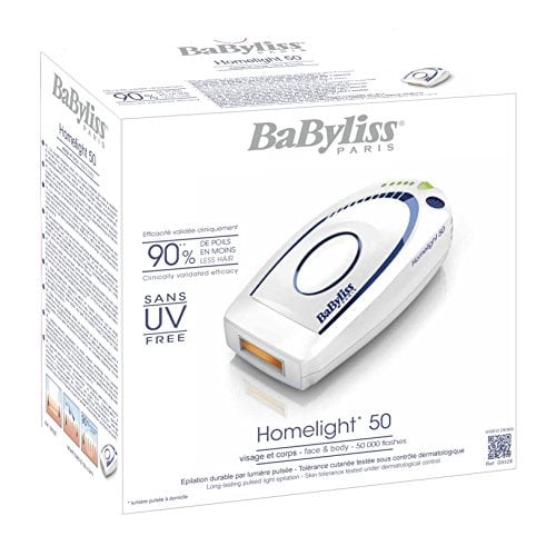 Babyliss G932E - Depiladora IPL compacta de luz pulsada, con pulsaciones, 2 modos de uso y 5 niveles de intensidad de la piel, color blanco