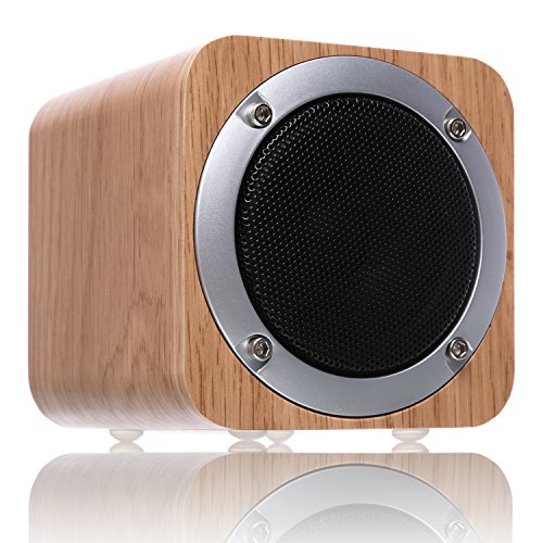 Bluetooth Speaker Wood, ZENBRE F3 6W Portable Bluetooth 4.0 Speakers with 10h Play Time, Wireless Computer Speaker with Enhanced Bass Resonator (White Oak)