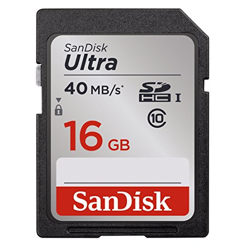 SanDisk Ultra 16GB Class 10 SDHC Memory Card Up To 40MB/s- SDSDUN-0016G-G46 [Newest Version]