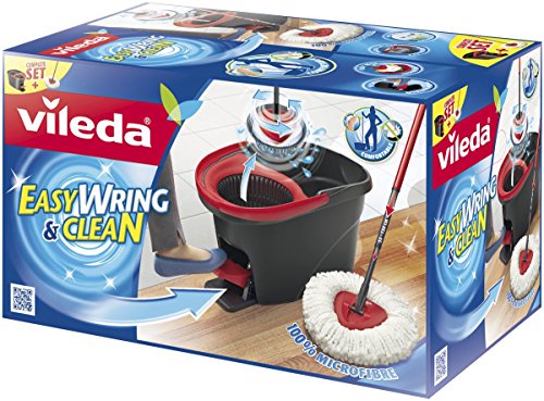 Vileda EasyWring & Clean Komplett-Set, Wischmop und Eimer mit PowerSchleuder
