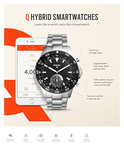 Fossil Q Crewmaster Gen 2 Hybrid Silver Stainless Steel Smartwatch