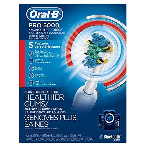 Oral-B Pro 5000 SmartSeries Power Rechargeable Electric Toothbrush with Bluetooth Connectivity Powered by Braun