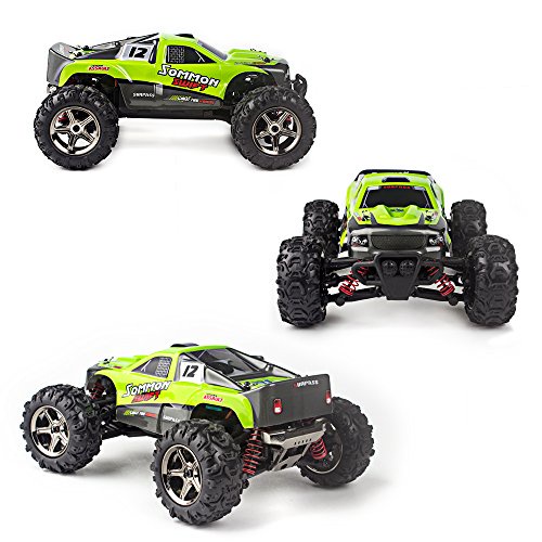 New Vatos RC Car Off Road High Speed 4WD 40km/h 1:24 Scale 50M Remote Control 30mins Playing Time 2.4GHz Electric Vehicle with Rechargeable Battery (Charger Included) (Green)