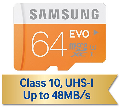 Samsung 64GB EVO Class 10 Micro SDXC up to 48MB/s with Adapter (MB-MP64DA/AM)