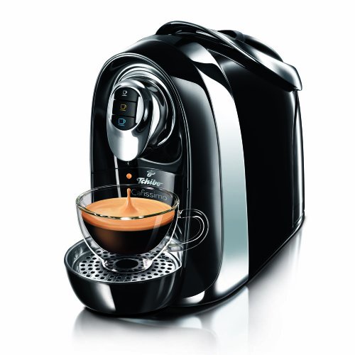 Tchibo Cafissimo Compact Kapselmaschine (590 Watt, 1,2 Liter Wassertank) für Kaffee, Espresso und Caffè Crema, Deep Black