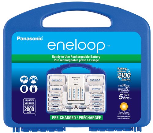 Panasonic K-KJ17MC124A eneloop Super Power Pack, NEW 2100 Cycle, 12AA, 4AAA, 2 