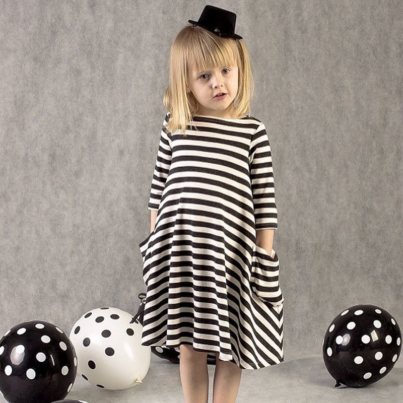 New autumn girls dresses stripe kids dress children casual long sleeve  dress children dresses girls