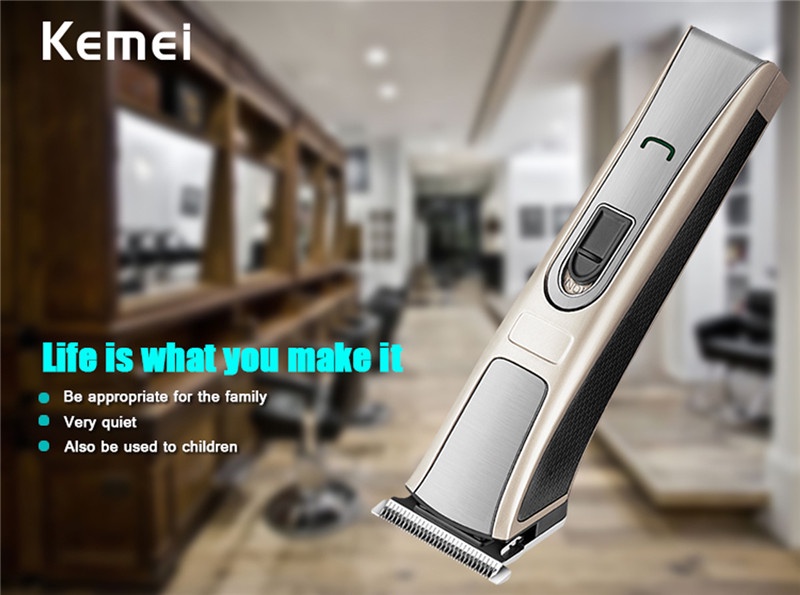 Waterproof High Power Rechargeable Kemei KM-5017 Hair Trimmer Electric Men Baby Children Hair Clipper mute real barber cutting