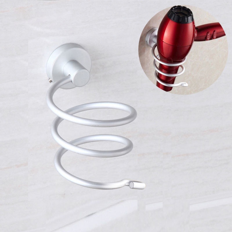 Top Quality Wall Hair Dryer Rack Space Aluminum Bathroom Wall Holder Shelf Storage Hangers & Racks S18