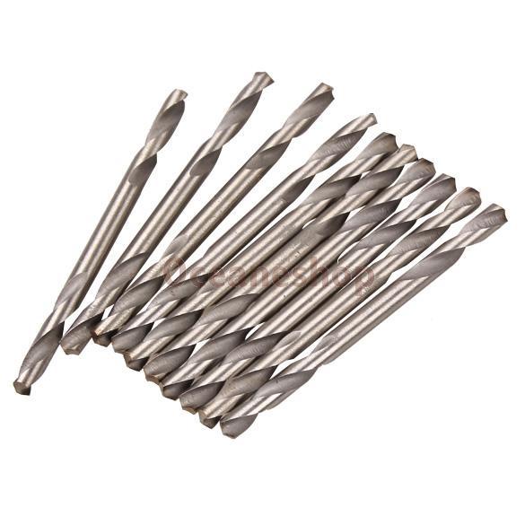 10pcs 3.2mm Dia. HSS Double Ended Spiral Drill Bits Twist Drill Tools Set C#S8