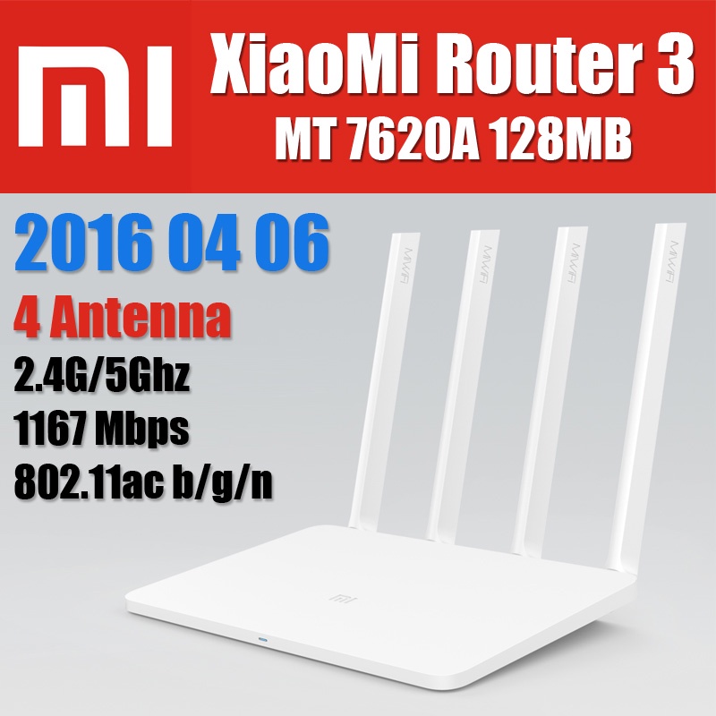 MT7620A 128MB Flash original Xiaomi mi Router 3 Dual band 4 antenna 2.4/5GHz 1167Mbps WiFi 802.11ac b/g/n APP Control USB Port