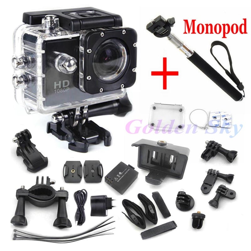 mini camcorders gopro hero 3 Style Full HD DVR SJ4000 video Sport go pro camera extreme Sport Helmet Action Camera+monopod