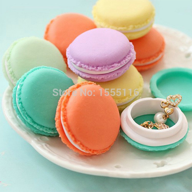 Mini Cute Macaron Storage Box Bin Candy Color Organizer for Jewelry Gift Novelty households  storage bag