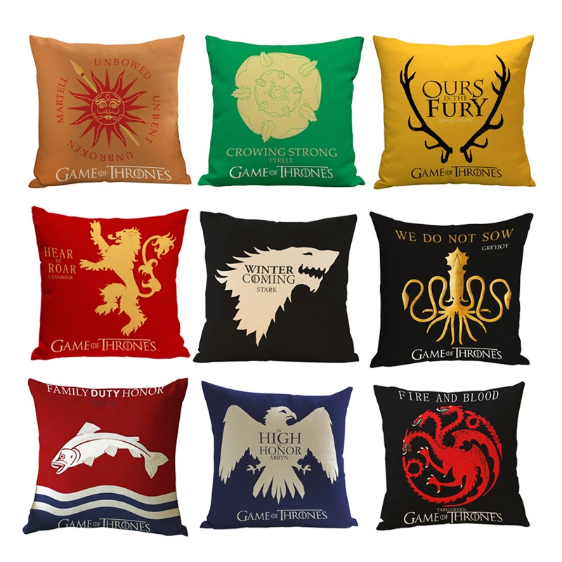 Game of Thrones House Sigils Family Crest Pillow case Cushion Cover L#E