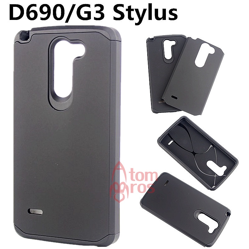 Hybrid TPU + Plastic Matte Shockproof Hard Case For LG G3 Stylus D690 D690N Cover Protective Cases Card Holder